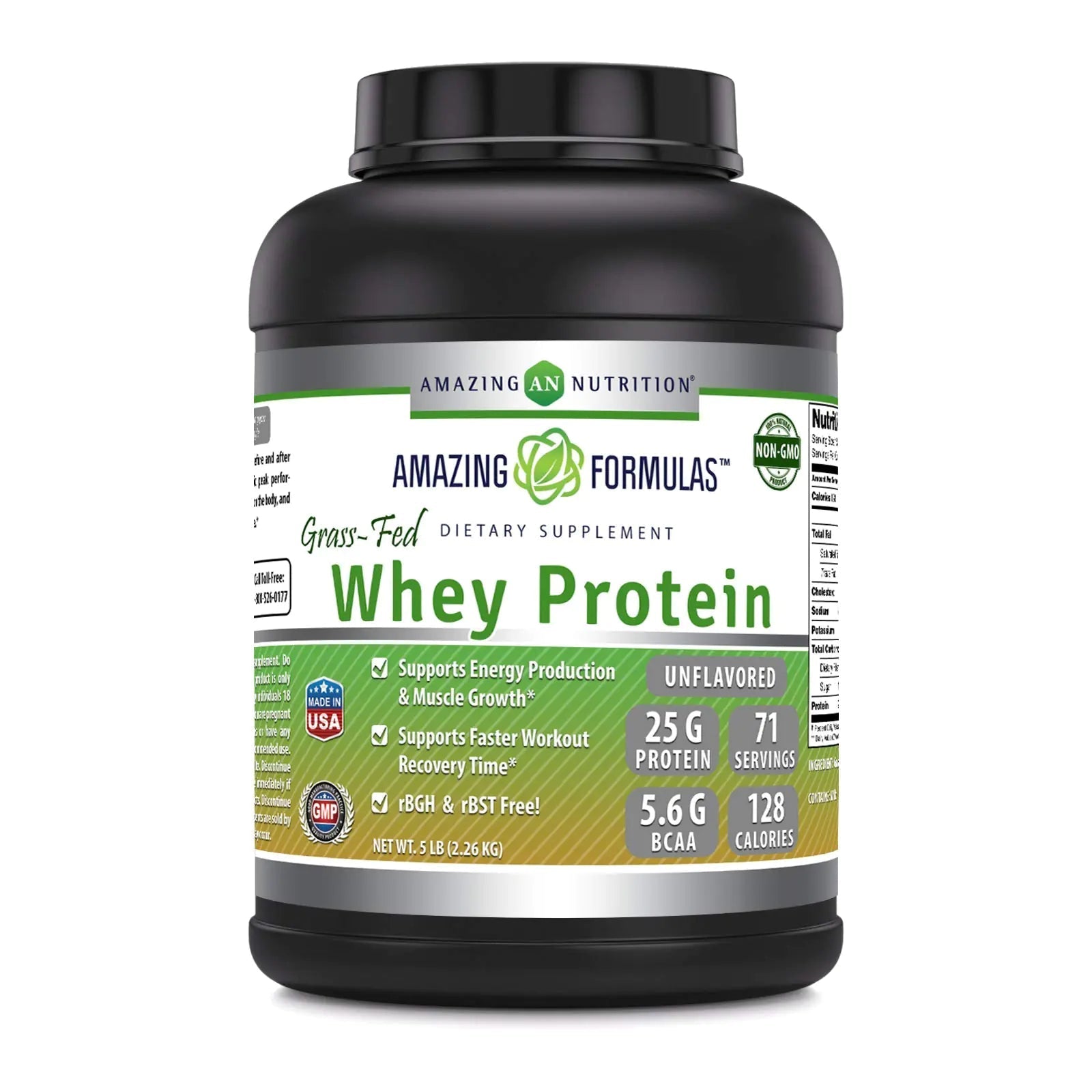 Amazing Formulas Grass - Fed Whey Protein Supplement 5 Lbs Unflavored 25 G Protein Per Serving Non - GMO Gluten - Free Made in USA - ProteinKing