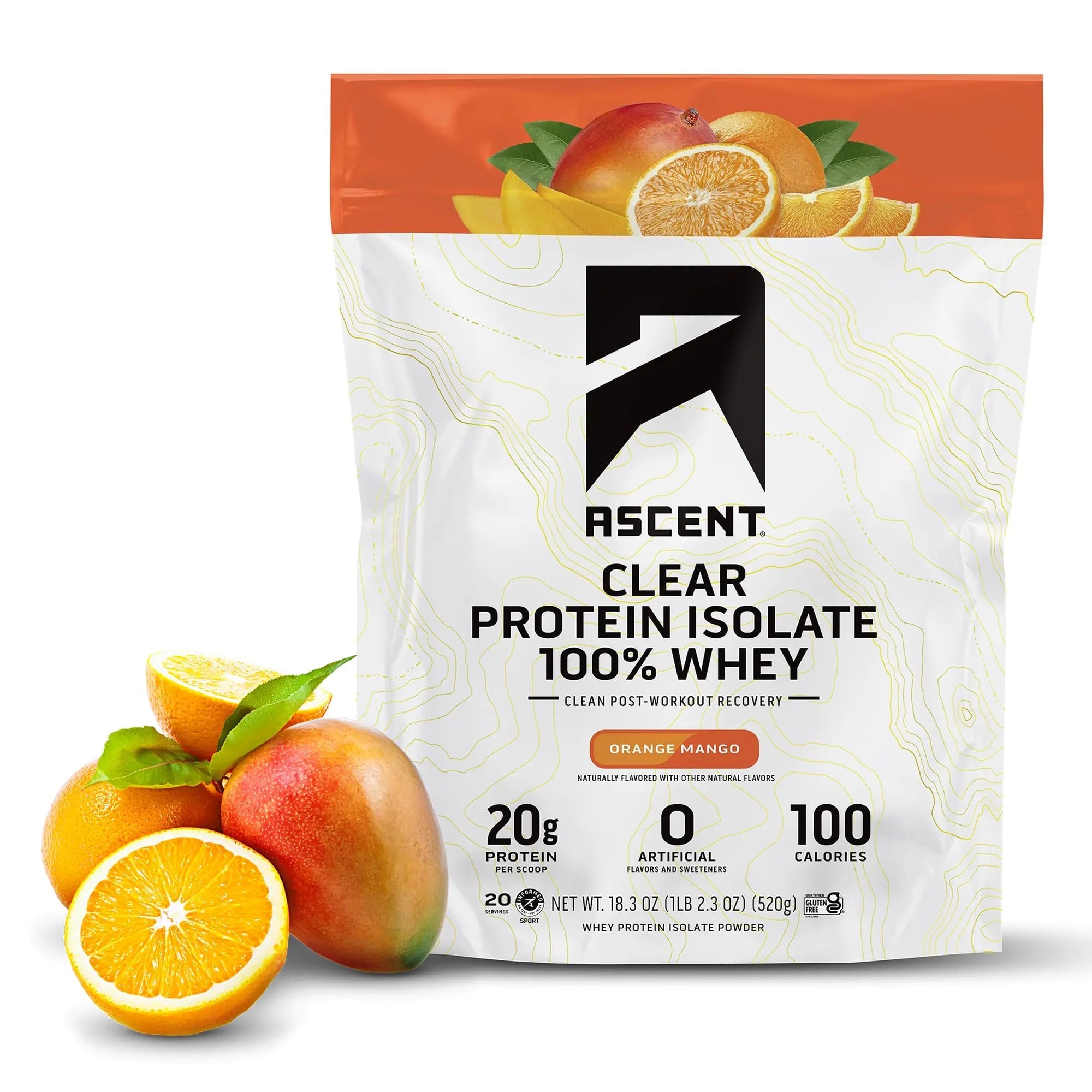 Ascent Clear Whey Protein Isolate - Orange Mango - ProteinKing