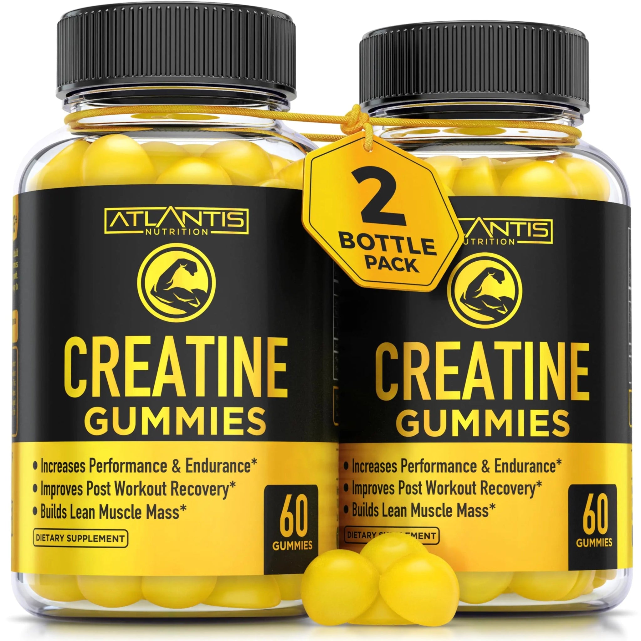 Creatine Monohydrate Gummies for Strength & Athletic Performance - 5g Creatine Per Serving - Build Muscle Increase Performance Boost Endurance & Improve Post Workout Recovery - 120 Count - ProteinKing