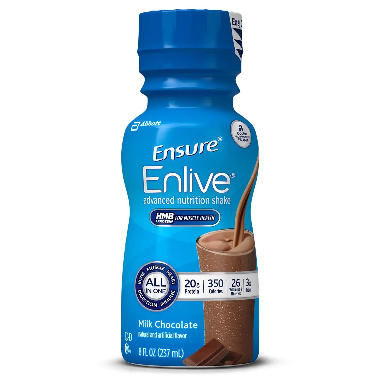 Ensure Enlive Advanced Nutrition Shake with 20 grams of protein Meal Replacement Shakes Milk Chocolate 8 fl oz 16 count - ProteinKing