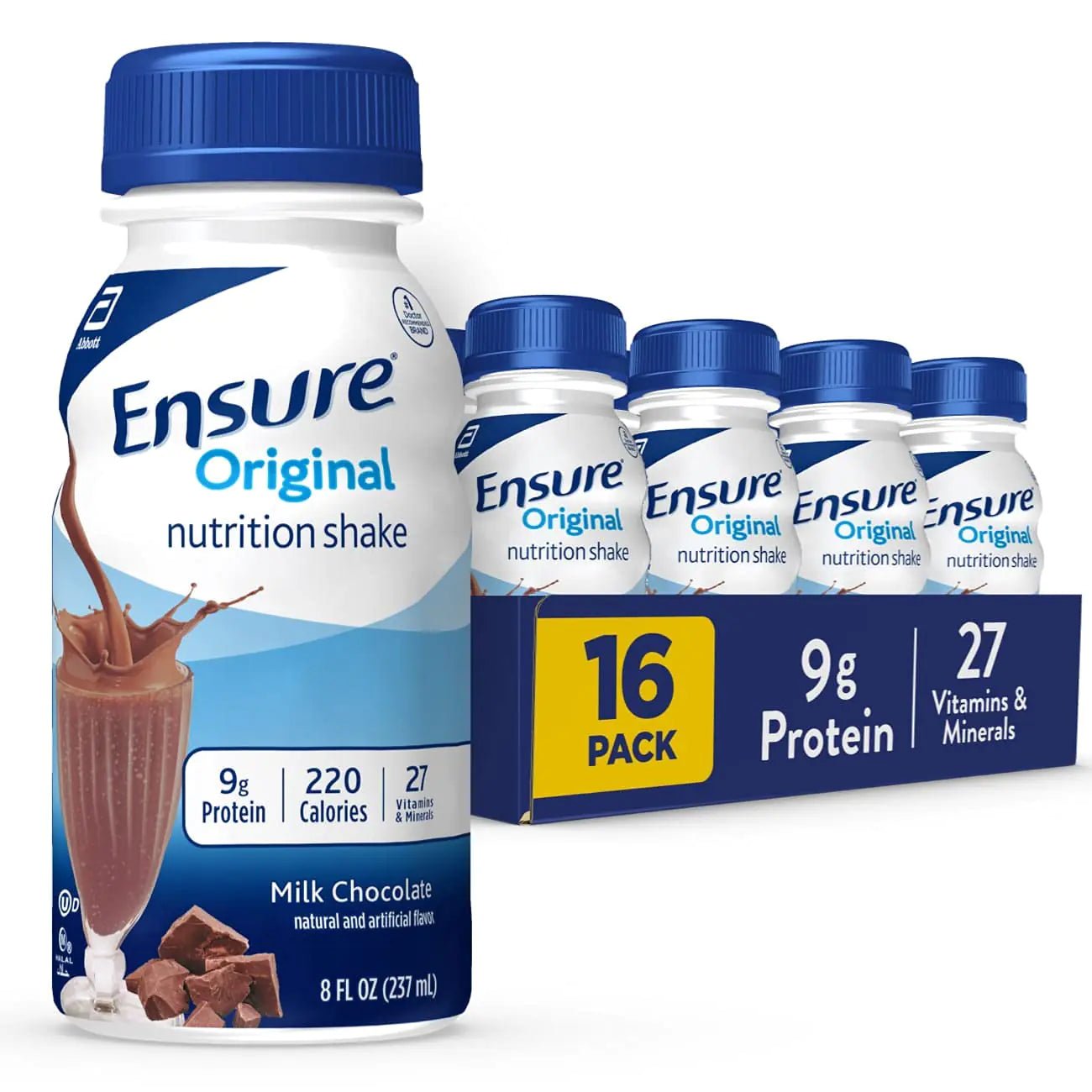 Ensure Original Milk Chocolate Nutrition Shake | Meal Replacement Shake | 16 Pack - ProteinKing