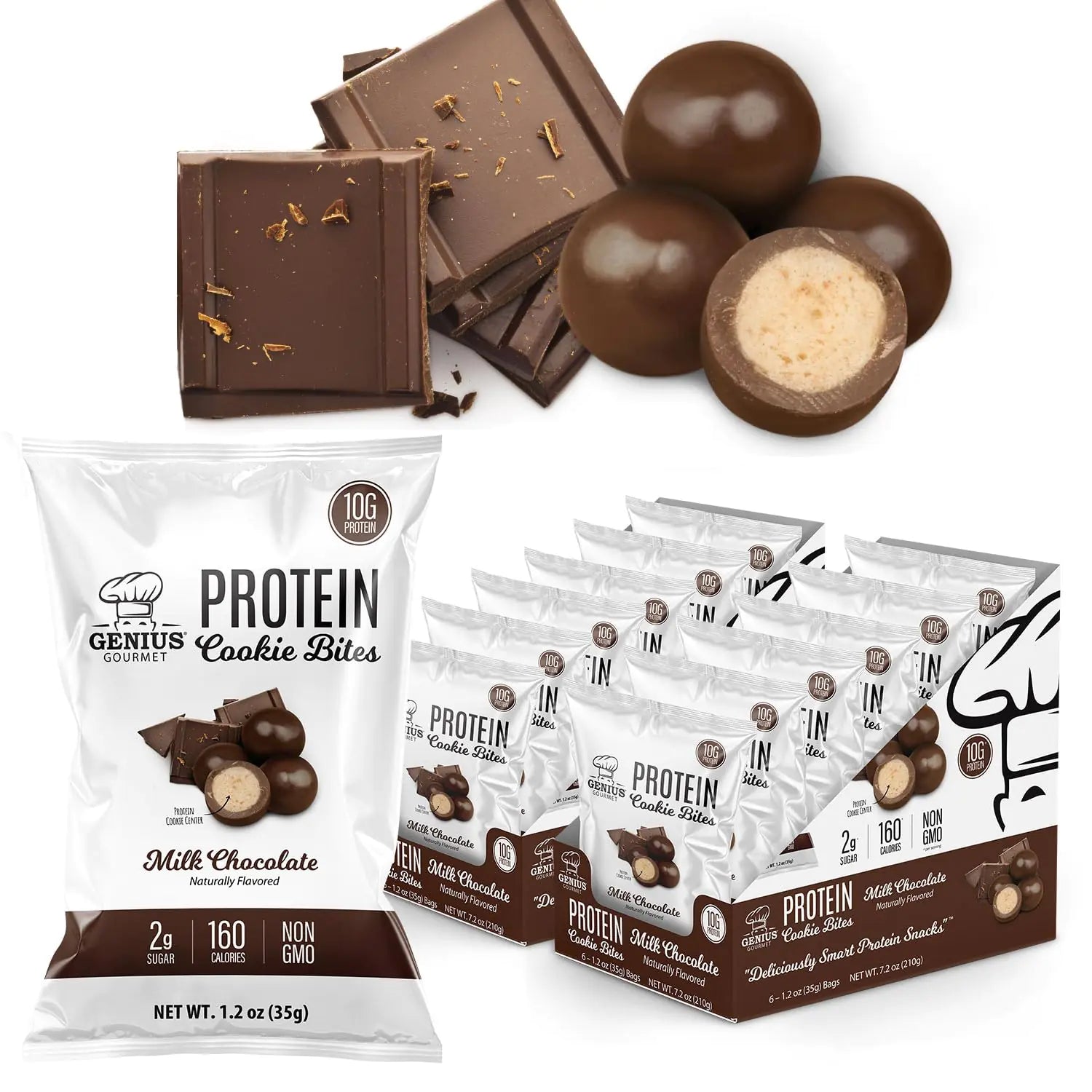 Genius Gourmet Protein Cookie Bites Milk Chocolate - ProteinKing