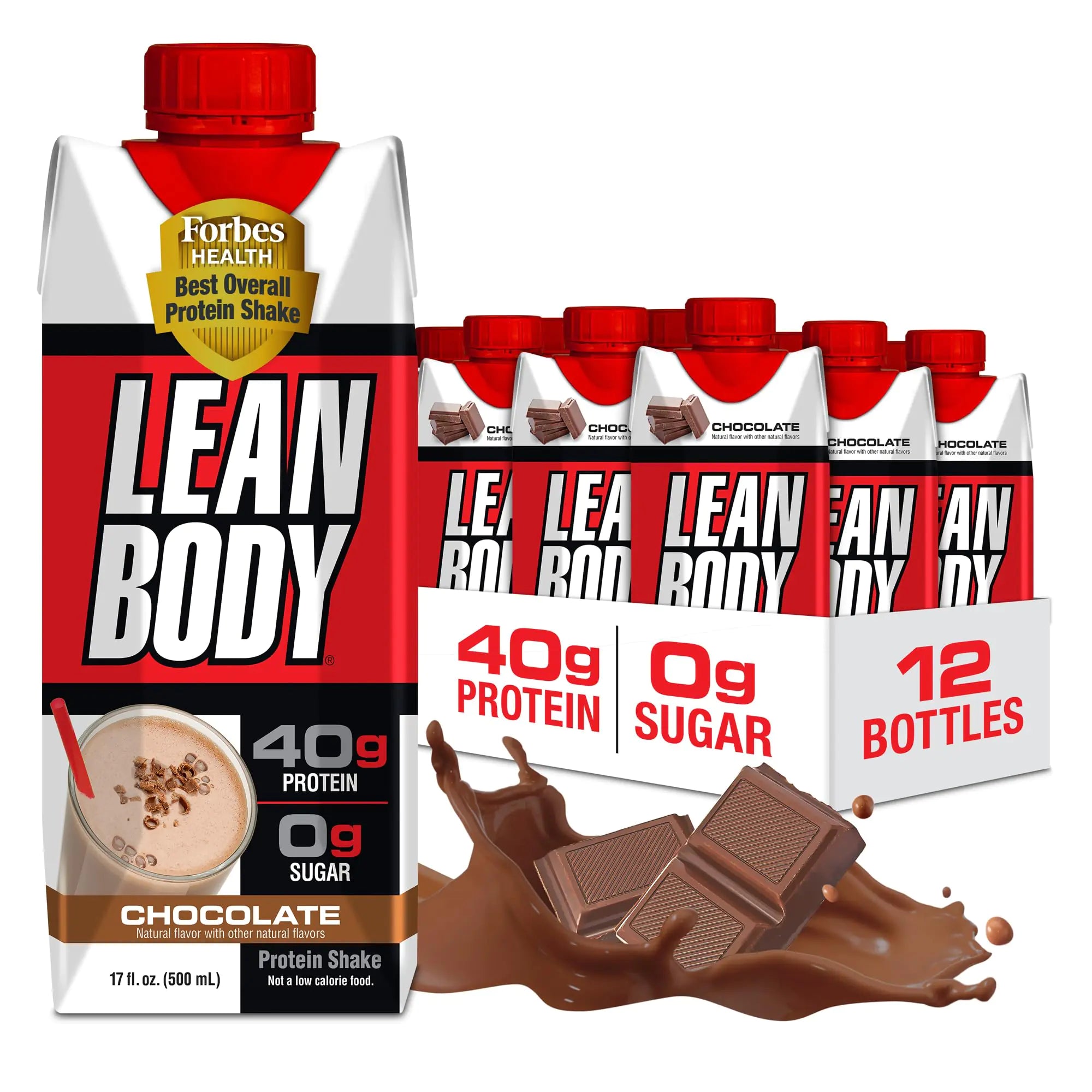 Lean Body Ready - to - Drink Chocolate Protein Shake 40g Protein Whey Blend 0 Sugar Gluten Free 22 Vitamins &amp; Minerals LABRADA 17 Fl Oz (Pack of 12) - ProteinKing
