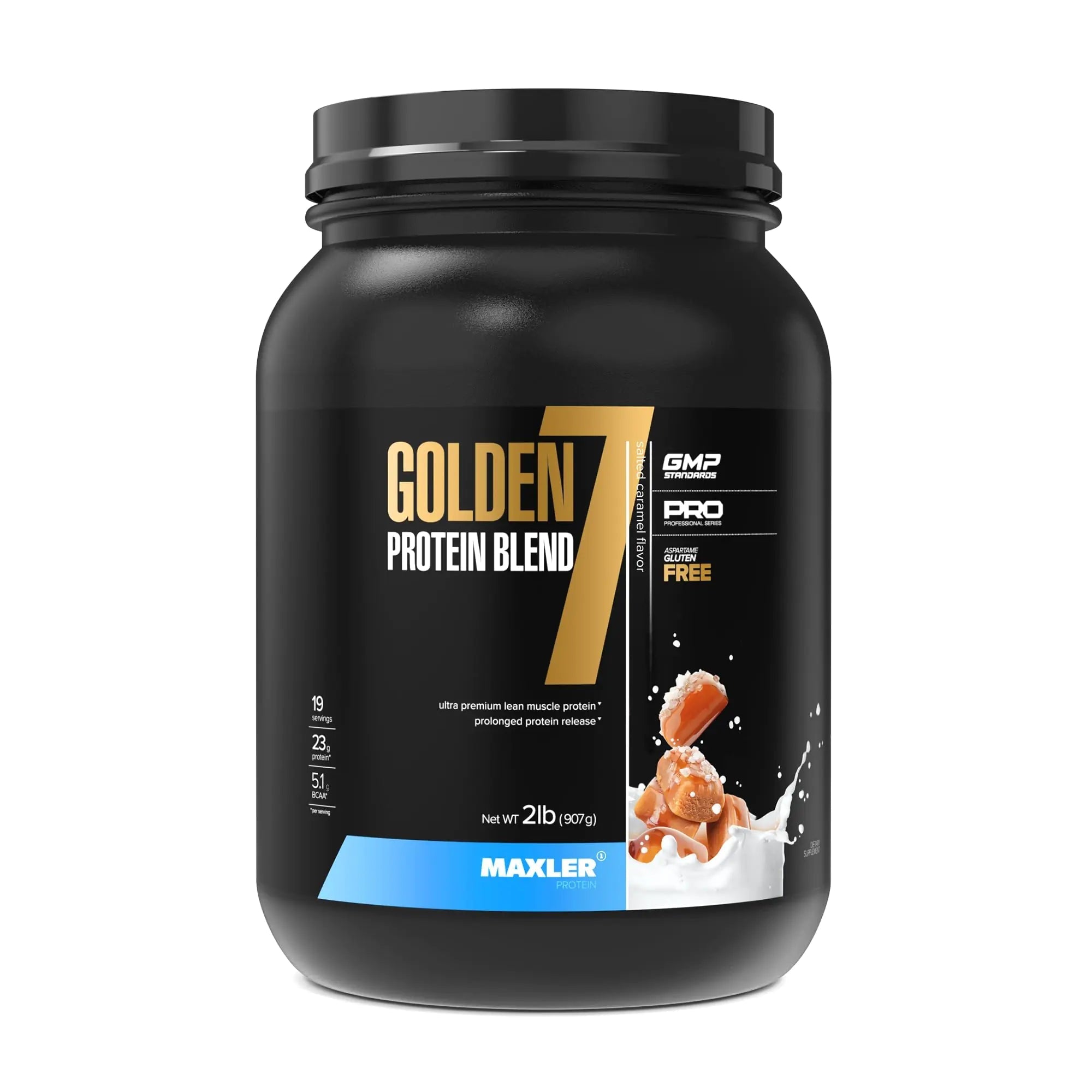 Maxler Golden 7 Salted Caramel Protein Powder 2 lb - ProteinKing