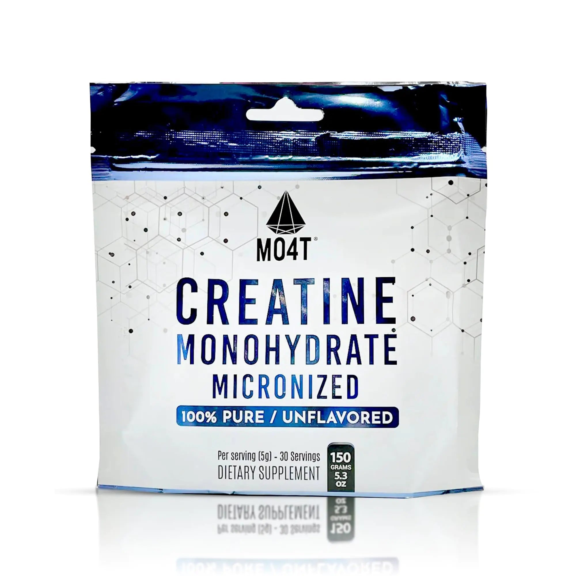MO4T Premium Creatine Monohydrate Micronized Powder 150G 5000mg Per Serv (5g) - Micronized Creatine Monohydrate 30 Servings 5.3 Ounces - ProteinKing