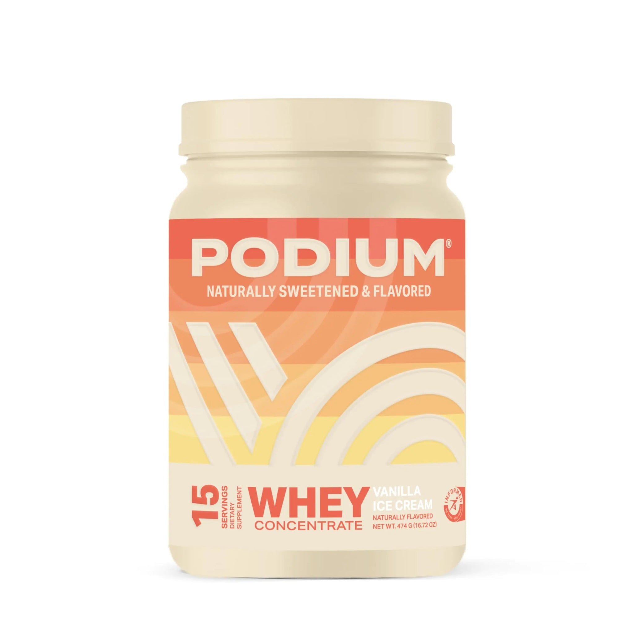 Podium Nutrition Whey Protein Powder Vanilla Ice Cream 22g Protein Per Serving with Digestive Enzymes Whey Protein Isolate & Concentrate Gluten Free Low Carb Low Sugar & Soy Free 15 Servings - ProteinKing