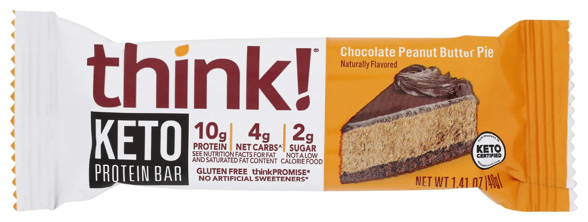 Think! Protein Bars High Protein Snacks Gluten Free Sugar Free Energy Bar with Whey Protein Isolate Chocolate Peanut Butter Pie Nutrition Bars without Artificial Sweeteners Keto 1.41 Oz (Pack of 10) - ProteinKing
