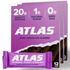Atlas Protein Bar 20g Protein 1g Sugar Clean Ingredients Gluten Free (Dark Chocolate Almond 12 Count (Pack of 3)) ProteinKing